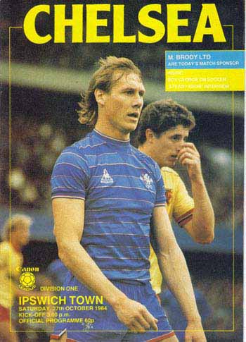 programme cover for Chelsea v Ipswich Town, 27th Oct 1984