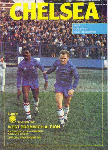 programme cover for Chelsea v West Bromwich Albion, 17th Nov 1984
