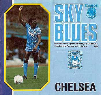 programme cover for Coventry City v Chelsea, Saturday, 23rd Feb 1985