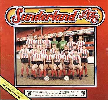 programme cover for Sunderland v Chelsea, Saturday, 30th Mar 1985