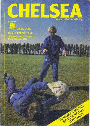 programme cover for Chelsea v Aston Villa, 16th Apr 1985