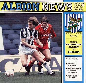 programme cover for West Bromwich Albion v Chelsea, 20th Apr 1985