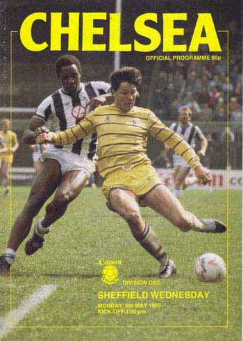 programme cover for Chelsea v Sheffield Wednesday, 6th May 1985