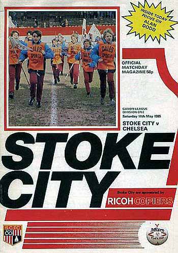 programme cover for Stoke City v Chelsea, Saturday, 11th May 1985