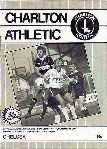 programme cover for Charlton Athletic v Chelsea, 23rd Oct 1985