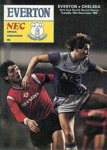 programme cover for Everton v Chelsea, 10th Dec 1985