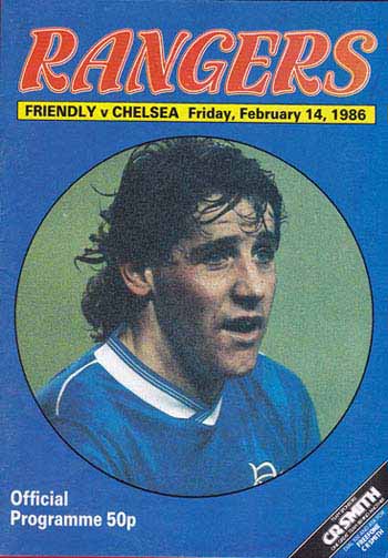 programme cover for Rangers v Chelsea, 14th Feb 1986