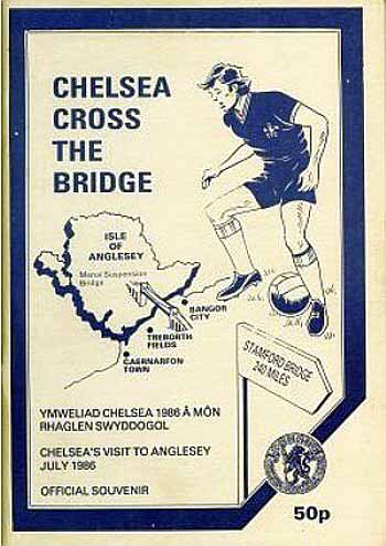 programme cover for Anglesey XI v Chelsea, 30th Jul 1986