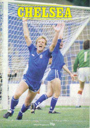 programme cover for Chelsea v Nottingham Forest, 20th Sep 1986