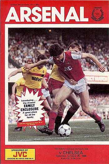 programme cover for Arsenal v Chelsea, 25th Oct 1986