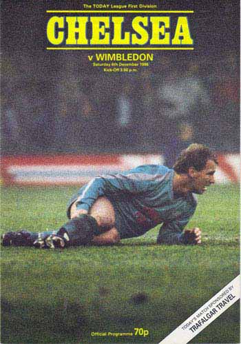 programme cover for Chelsea v Wimbledon, 6th Dec 1986