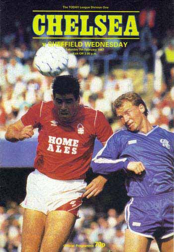 programme cover for Chelsea v Sheffield Wednesday, 7th Feb 1987