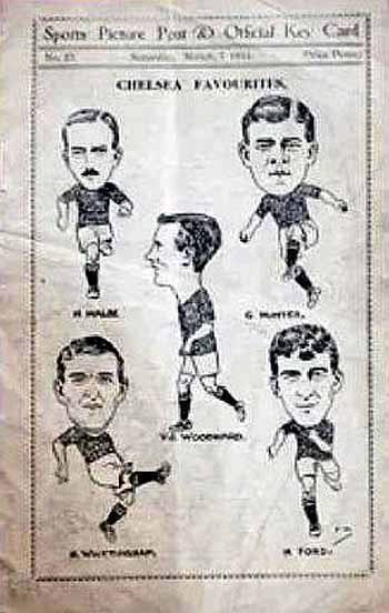 programme cover for Middlesbrough v Chelsea, Saturday, 7th Mar 1914