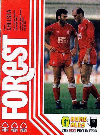 programme cover for Nottingham Forest v Chelsea, 28th Feb 1987