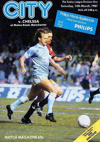 programme cover for Manchester City v Chelsea, 14th Mar 1987
