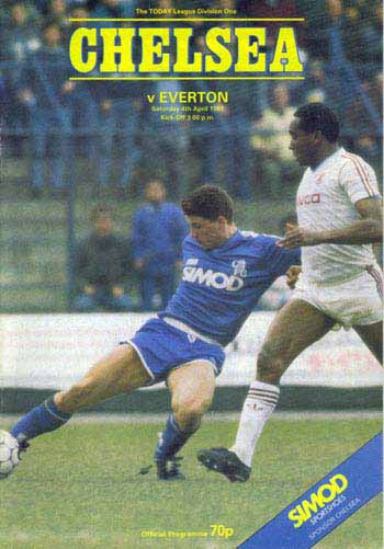 programme cover for Chelsea v Everton, Saturday, 4th Apr 1987