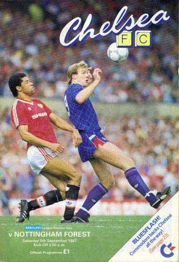 programme cover for Chelsea v Nottingham Forest, 5th Sep 1987