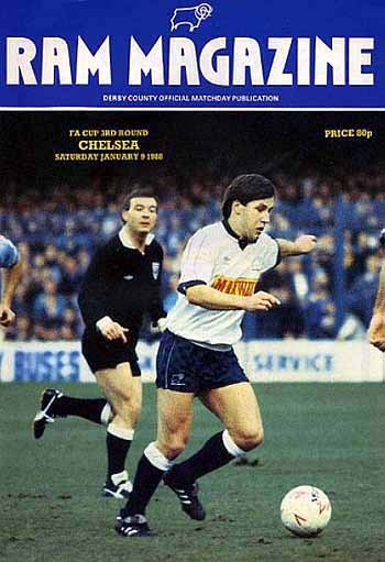 programme cover for Derby County v Chelsea, 9th Jan 1988