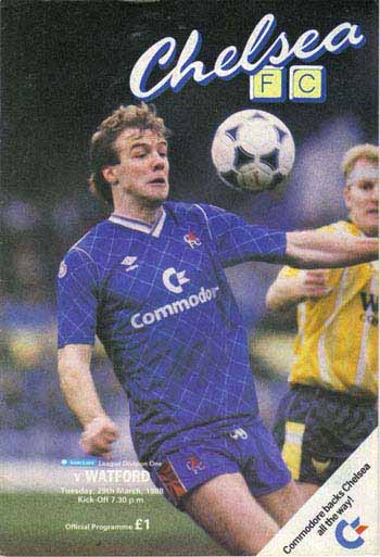 programme cover for Chelsea v Watford, 29th Mar 1988