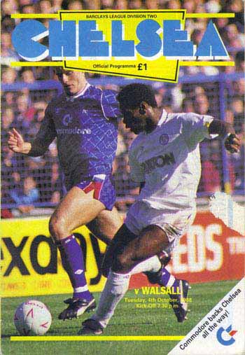 programme cover for Chelsea v Walsall, 4th Oct 1988