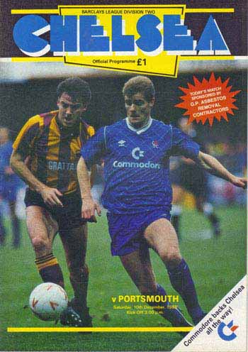 programme cover for Chelsea v Portsmouth, Saturday, 10th Dec 1988