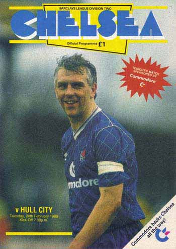 programme cover for Chelsea v Hull City, Tuesday, 28th Feb 1989