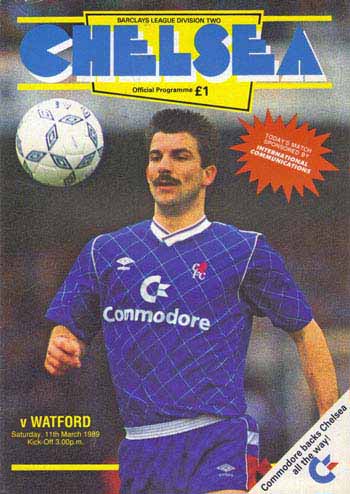 programme cover for Chelsea v Watford, 11th Mar 1989
