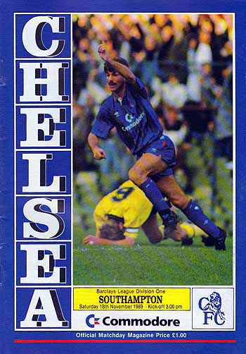 programme cover for Chelsea v Southampton, Saturday, 18th Nov 1989