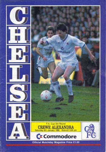 programme cover for Chelsea v Crewe Alexandra, 6th Jan 1990