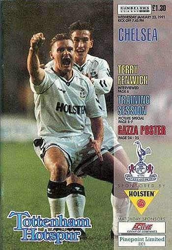 programme cover for Tottenham Hotspur v Chelsea, 23rd Jan 1991