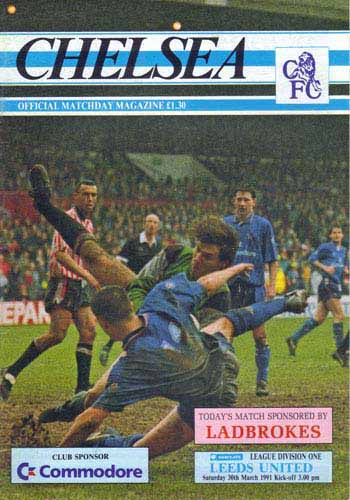 programme cover for Chelsea v Leeds United, 30th Mar 1991