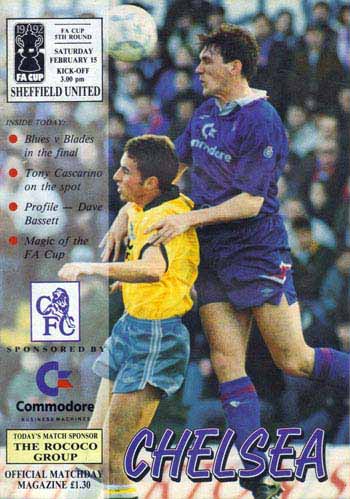 programme cover for Chelsea v Sheffield United, Saturday, 15th Feb 1992