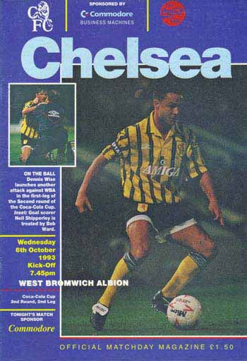 programme cover for Chelsea v West Bromwich Albion, 6th Oct 1993