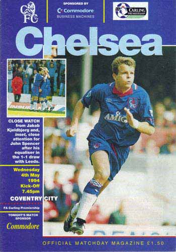 programme cover for Chelsea v Coventry City, 4th May 1994