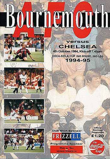 programme cover for Bournemouth v Chelsea, 4th Oct 1994
