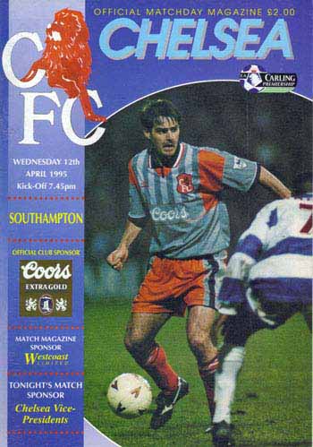 programme cover for Chelsea v Southampton, 12th Apr 1995