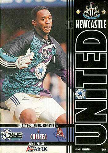 programme cover for Newcastle United v Chelsea, Sunday, 24th Sep 1995