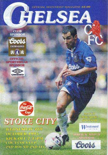 programme cover for Chelsea v Stoke City, 4th Oct 1995