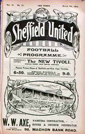 programme cover for Sheffield United v Chelsea, Monday, 8th Mar 1915