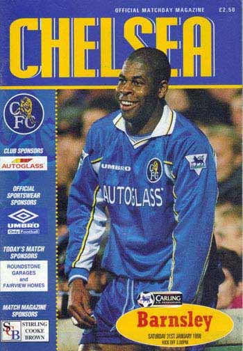 programme cover for Chelsea v Barnsley, 31st Jan 1998