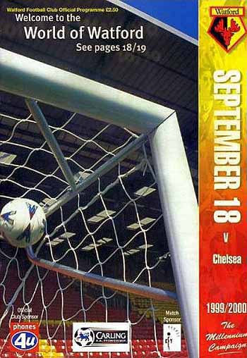 programme cover for Watford v Chelsea, 18th Sep 1999
