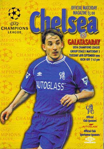 programme cover for Chelsea v Galatasaray, Tuesday, 28th Sep 1999
