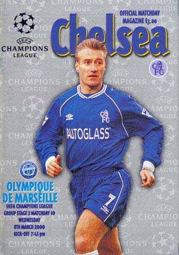 programme cover for Chelsea v Marseille, 8th Mar 2000