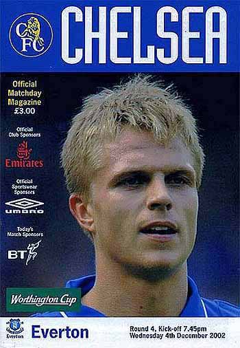 programme cover for Chelsea v Everton, 4th Dec 2002