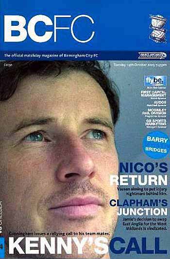 programme cover for Birmingham City v Chelsea, 14th Oct 2003