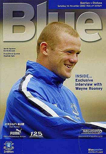 programme cover for Everton v Chelsea, 1st Nov 2003