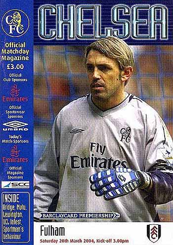 programme cover for Chelsea v Fulham, 20th Mar 2004