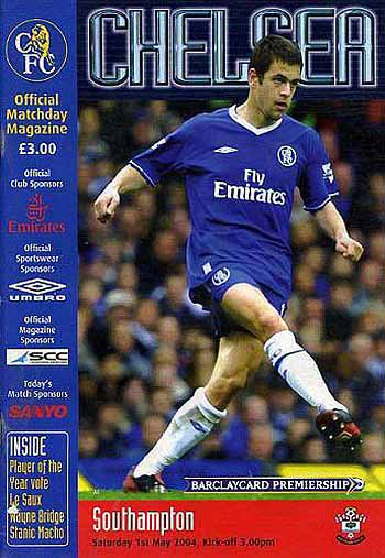 programme cover for Chelsea v Southampton, Saturday, 1st May 2004