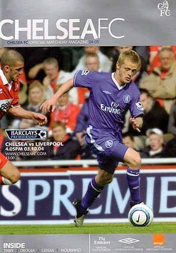 programme cover for Chelsea v Liverpool, Sunday, 3rd Oct 2004