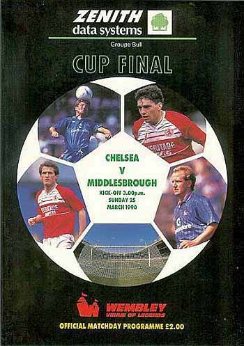 programme cover for Middlesbrough v Chelsea, 25th Mar 1990